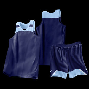 Ensemble d'uniformes de basketball professionnels en gros – Maillot d'entraînement sans manches et short en maille polyester 220g pour hommes/jeunes - Product Image 2