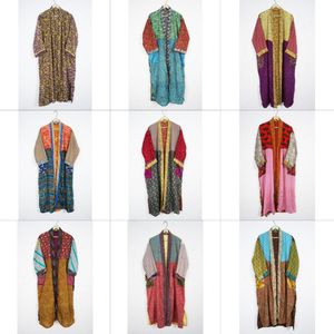 Japanese Style Kimono Indian Silk Kimono Sexy Robe for Women's Long Silk Kimono <b>Shower</b> Robe Vintage Silk Kimono Floral Printed - Product Image 1