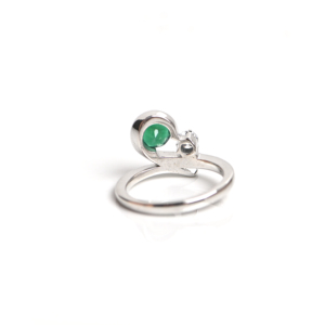 Anillo de Compromiso, Boda o Aniversario para Mujer con Piedra de Ónix Verde Natural, Oro de 14K y Plata de Ley 925 con Engaste de Garras, Gema Verde - Product Image 2