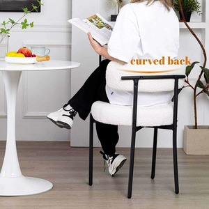 Hot-Sale Restaurant Room Kitchen Fabric Cover Foam Seat Dining Room Chair Black <b>Painting</b> Metal <b>Frame</b> Upholstered Dining Chair - Product Image 6
