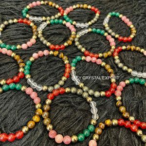Natural Dhan Yog Crystal <b>Bracelet</b> With Pyrite Tiger Eye Wealth Attraction <b>Healing</b> Energy Gemstone <b>Bracelet</b> For Men Women - Product Image 4