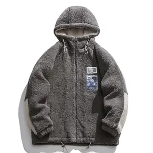 Mens fleece winter jacket Wholesale Custom Logo Mens Black Fashion Long Sleeve Quantity Print OEM custom hoodie
