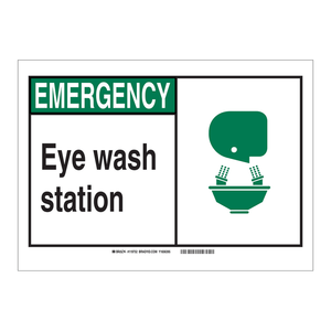 Señal de Pared de Alta Visibilidad para Estación de Lavado de Ojos de Emergencia Brady, Señal de Seguridad para Laboratorios - Product Image 3