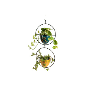 Plantas en maceta al por mayor con marco colgante redondo de metal, maceta de metal de diseño moderno, decoración de interiores, macetas en oferta - Product Image 3