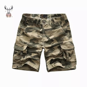 Men's Solid Cargo <b>Shorts</b> Mid-Waist Drawstring Closure Multi-Pocket Casual Breathable <b>Quick</b> <b>Dry</b> Cotton <b>Shorts</b> - Product Image 1
