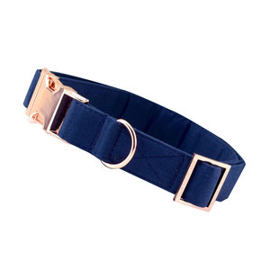 Navy Blue Cotton Dog Collar Quick Release Buckle Closure Dot Pattern <b>Scarf</b> Halloween Classic Style All Seasons for Dogs - Product Image 2