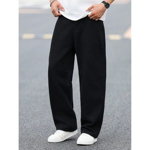 Jean en denim noir pour homme, style vintage rétro, coupe droite, taille haute, coupe bootcut, écologique, jambe large, coupe ample, tailles 28-42 - Product Image 2