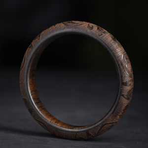 Brazalete de Agarwood Marrón Oscuro con Patrón de Nube Xiangyun, Estilo Nacional Retro, Hecho a Mano, Joyería Unisex, Regalo Literario - Product Image 2