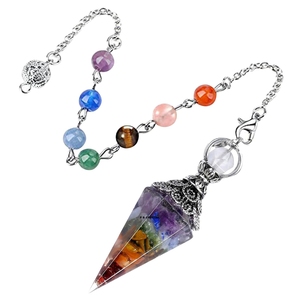 Péndulo Triangular de Orgón de 7 Chakras de la Mejor Calidad, Pulido, Estilo Feng Shui, Tallado en Ágata, Artesanía en Piedras Preciosas, Cristal Portátil - Product Image 2