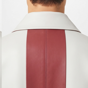 <b>Men's</b> Fashion Leather <b>Long</b> Coat <b>Men</b> Leather Waist Belt Leather Trench Coat <b>Mens</b> Button Double Breasted Leather Coat - Product Image 4