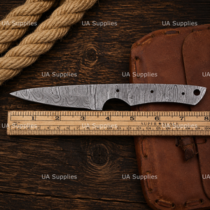 Lame de couteau Drop Point en acier Damas forgée à la main, épaisseur 0,6 mm, pour la chasse et le camping, bord droit, équipement de plein air DIY, vente en gros - Product Image 4