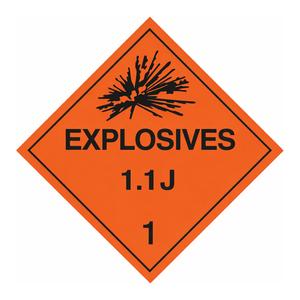 Señal de Advertencia de Seguridad para Interiores/Exteriores de Alta Visibilidad Brady Explosives 11J 1, PVC Reflectante - Product Image 1