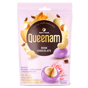 ช็อกโกแลตดรากีฮาลาลขายดีที่สุด ผลิตขายส่ง รับผลิตแบบ OEM/ODM น้ำหนัก 150 กรัม ช็อกโกแลตรูปดอกกุหลาบเคลือบอัลมอนด์ เม็ดมะม่วงหิมพานต์ และแมคคาเดเมีย - Product Image 1