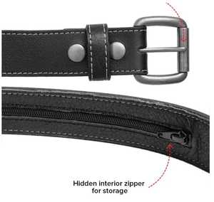 Cinturón de Cuero Genuino Negro con Hebilla Rectangular de Acero, Estilo Formal, Diseño Duradero de una Sola Pieza - Product Image 2