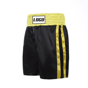 Pantalones Cortos de Boxeo para Hombre, Color Sólido, Satén, Cintura Elástica con Raya Lateral, Estilo Deportivo, Transpirables, de Secado Rápido, Largura hasta la Rodilla, Ropa de Entrenamiento - Product Image 3