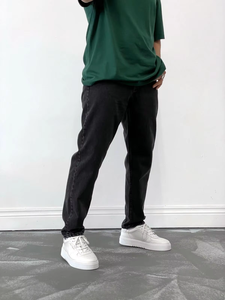 Jean en denim pour hommes européens et américains 2025 – Nouveau modèle décontracté taille mi-haute printemps-automne, coupe droite classique délavée claire - Product Image 2