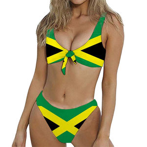 Ensemble de bikini deux pièces sexy avec nœud papillon imprimé avec logo personnalisé, bikinis taille haute, maillots de bain pour femmes, vêtements de plage pour femmes - Product Image 3