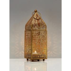 Farol Marroquí de Metal con Recubrimiento Negro y Vidrio Multicolor, Farol Decorativo con Grabado Metálico para Festivales, Hoteles y Decoración del Hogar - Product Image 5