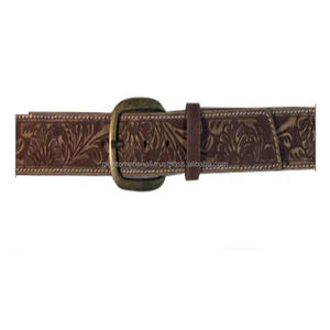 Vintage Men <b>Women</b> <b>Belts</b> Cowhide Leather Luxury hand carved floral Embossed Full Grain Genuine Western Leather Tooling <b>Belt</b> - Product Image 3