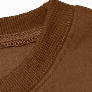 Sudadera Oversize de Cuello Redondo para Mujer, Color Marrón, Manga Larga, Tejido de Algodón, Estilo Casual, para Otoño - Product Image 5