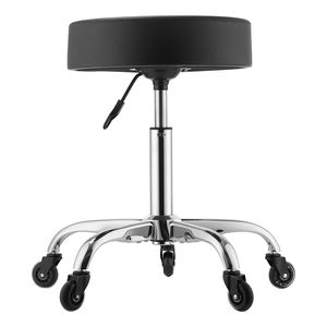 Taburete de Salón con Ruedas, Capacidad de 500 Libras, Altura Ajustable, Ruedas Silenciosas, Cojín Grueso, Asiento Ergonómico de Cuero PU - Product Image 1