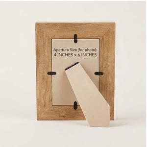 Cadre photo moderne en bois écologique léger 4x6 pouces rectangulaire fait main pour table, affichage vertical, impression couleur intégrale - Product Image 3