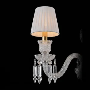 Lustre en cristal avec abat-jour blancs, style Hollywood Glamour, éclairage de plafond pour la décoration du salon - Product Image 5