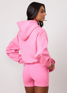 Sweat-shirt à capuche personnalisé pour femme, 400 g/m², manches longues, hiver, logo personnalisé sur le devant, molleton de haute qualité, décontracté, confortable, en coton - Product Image 6