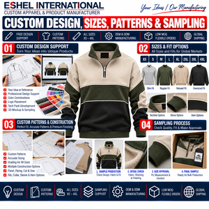 Sudaderas con media cremallera de algodón French Terry: Fábrica de ropa personalizada para colecciones de marcas y producción a granel para compradores - Product Image 3
