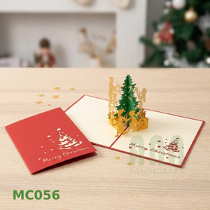 ANN HANDICRAFT MC056 Custom 3D Christmas Tree Decor Invitation Laser Cut Paper <b>Cards</b> Handmade Vietnam Offset UV Matte Varnishing - Product Image 5