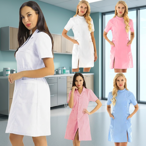 Bata de laboratorio multicolor ecológica de poliéster y algodón, uniforme de hospital, blusa blanca unisex para enfermera, con logo personalizado y detección de agujas - Product Image 3