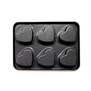 Moule à gâteau romantique en forme de cœur à 6 cavités, revêtement antiadhésif double face, acier au carbone robuste, compatible four, sans BPA, spécial - Product Image 2
