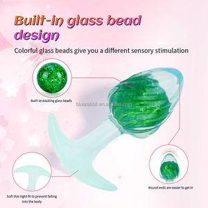 Tappi anale con cristallo all'interno all'ingrosso giocattoli di cristallo di forma di gelato di testa spine per Gay - Product Image 2