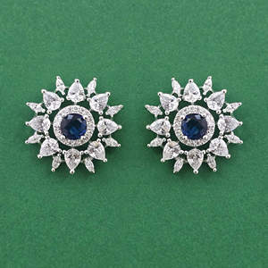 Kanhai Jewels Women's Classic Artificial Jewellery Cubic Zirconia <b>Earrings</b> with Rhodium Plating for Anniversary 443887 - Product Image 2