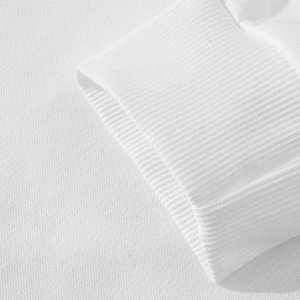 Sudadera Blanca de Cuello Redondo para Hombre, Manga Larga, Informal, Suave y Cómoda, con Puños y Dobladillo Acanalados, Estilo Básico Urbano, para Uso Diario, Talla XS - Product Image 6