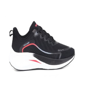 Chaussures de sport basses noires pour hommes, à lacets, respirantes, avec semelle amortissante - Product Image 2
