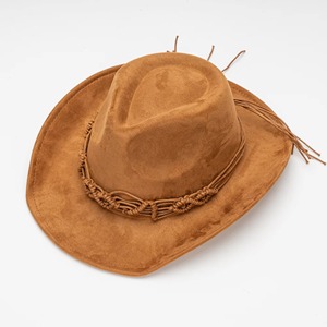 European American Style Suede Unisex <b>Western</b> Cowboy Party Fedora <b>Hat</b> Literary Retro Four Seasons - Product Image 2