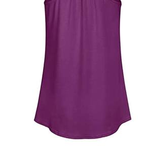 Débardeur sans manches pour femme, violet, col rond, tricoté, couleur unie, longueur normale, ourlet évasé - Product Image 4