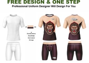 Conjunto de Rashguard Transpirable para MMA con Impresión Digital por Transferencia de Calor, Diseño Masculino, Impresión por Sublimación, Manga Larga, Ropa de Compresión - Product Image 2