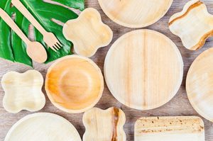 Assiettes écologiques en feuilles d'arec, vaisselle jetable biodégradable en feuilles de palmier pour fêtes, mariages et traiteurs - Product Image 4