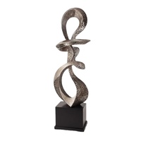 Sculpture de sol moderne Allure, figurine abstraite faite à la main, accessoires de décoration intérieure, grande statue en aluminium avec base
