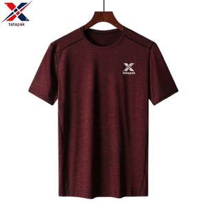 T-shirt pour homme à col rond tendance, impression numérique personnalisée, couleur unie, sans marque, tissu tricoté doux, 100% coton, coupe ample - Product Image 2