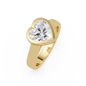 Anillos de Diamantes Cultivados en Laboratorio con Corte Corazón Premium de 2.00 Ct, Certificados por IGI, Oro Puro de 14k, Anillo de Boda con Engaste de Bisel, Regalos de Joyería para Aniversario - Product Image 2