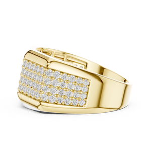 Men's 18K <b>Yellow</b> Gold Lab Grown Diamond Imperial Spark Wide Diamond Ring Urban Crown Diamond Band Prestige Icefield Classic - Product Image 3