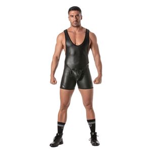 Combinaison Kinky Easy Access noire pour homme, tenue de club fetish, extensible, coupe ajustée, sexy, pour soirée - Product Image 3