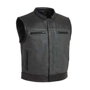 Chaleco de Motociclista de Cuero Personalizado para Hombre, Estilo SOA Biker Group, Corte Casual, Alta Calidad, Producto en Venta - Product Image 1