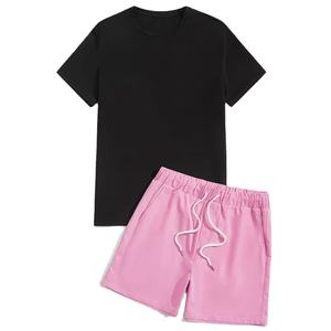 Nuevo conjunto de camiseta y pantalones cortos de punto transpirable para hombre, de 2 piezas, para correr en la playa, ideal para el verano. - Product Image 1