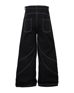 Vaqueros de mezclilla de estilo punk urbano con botones bordados personalizados para hombre, de pierna ancha, estilo streetwear, gótico, hip hop, corte regular. - Product Image 4