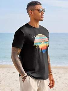 Camisetas de Manga Corta para Hombre Runcati, Camisetas con Estampado Gráfico, Cuello Redondo, Casuales, Camisetas Hawaianas Vintage para la Playa de Verano - Product Image 2