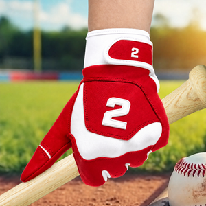 FJ Yellow Leather Batting Gloves Full Finger Breathable Lightweight Ambidextrous <b>Hook</b> and Loop Closure Unisex Adult Training - Product Image 4
